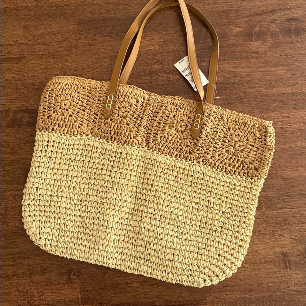 Style & Co shell straw tote bag - Picture 2 of 12